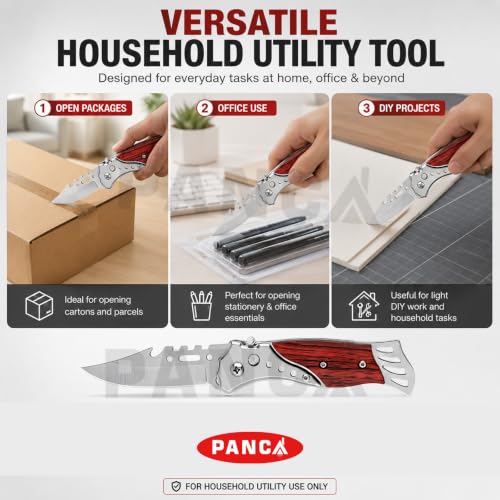 Image of PANCA Stainless Steel Utility Knife with Wooden Handle