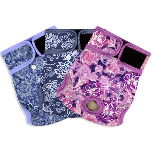 Image of Female Dog Diapers - Premium Reusable Diapers for Doggie in Heat - Highly Absorbent for Pet Incontinence with Adjustable Snaps Butterfly, XL