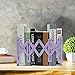 Zyners Adjustable Metal Bookends Heavy Duty for Shelves, 2 Dividers, Anti-Slip Design Expandable Book Ends for Desk, Office(Purple, 19 inches Max)