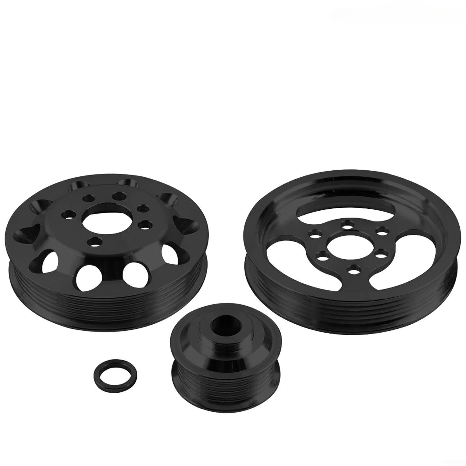 Kit de polea de aluminio Billet para MK4 para Golf GTI Jea 1.8T 2.0L 1999-2005 Cigüeñal Accesorio (negro)