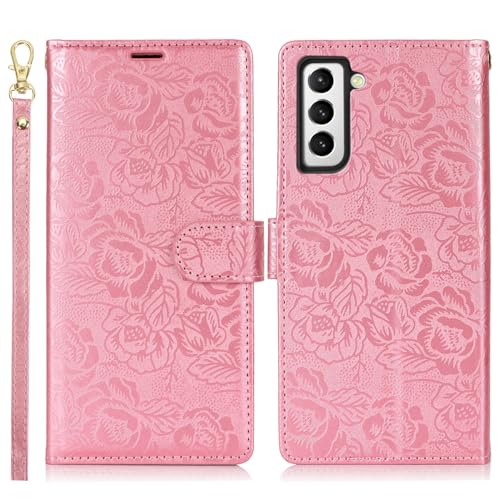 Étui pour Samsung S21 FE avec rabat magnétique et porte-cartes en cuir PU