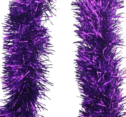 Vision4ever 10x 2M Purple Tinsel Christmas Tree Decorations X'Mas Garland Christmas Tree Tinsel Decoration (6.5FT)
