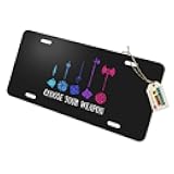 Graphics and More Choose Your Weapon Dungeon RPG Dice Novelty Metal Vanity Tag License Plate