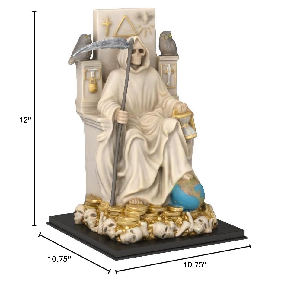 Estatua Santa Muerte Blanca Sentada 12 Pulgadas miniatura 3
