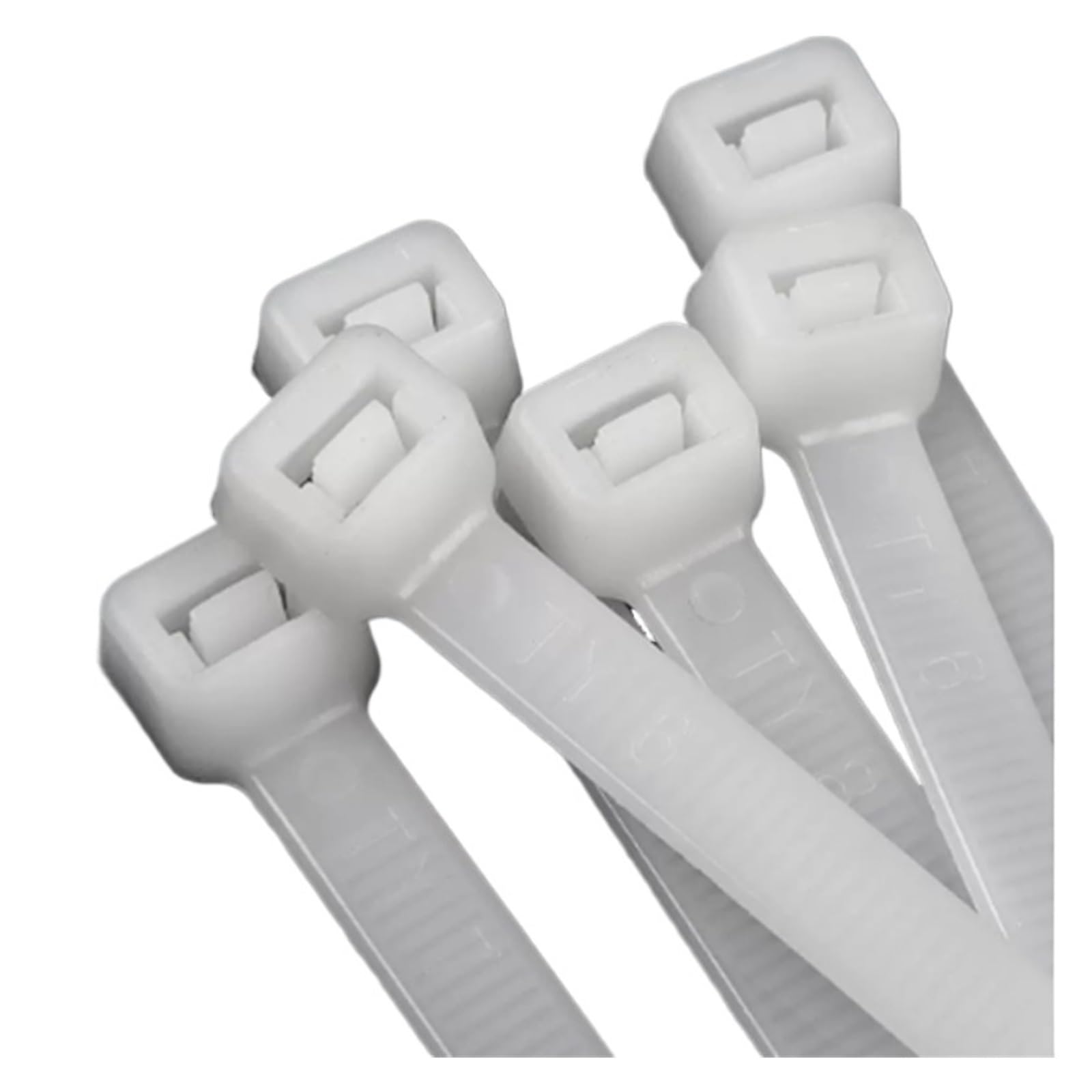Fascette di Cablaggio, Cravatta in Nylon di plastica autobloccante Bianca Nera 5 * 300 mm ~ 8 * 500 mm(White 50pcs,5x500mm)