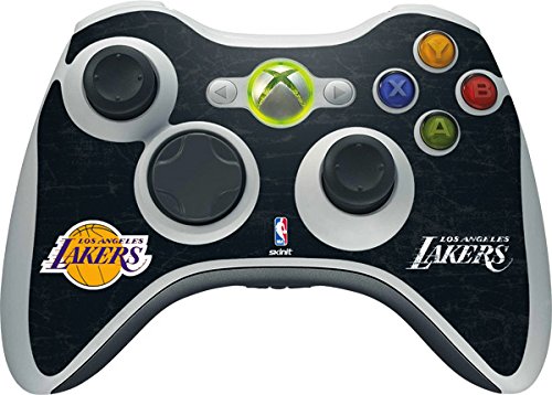 Skinit Decal Gaming Skin Compatible with Xbox 360 Wireless Controller - Officially Licensed NBA Los Angeles Lakers Black Primary Logo Design