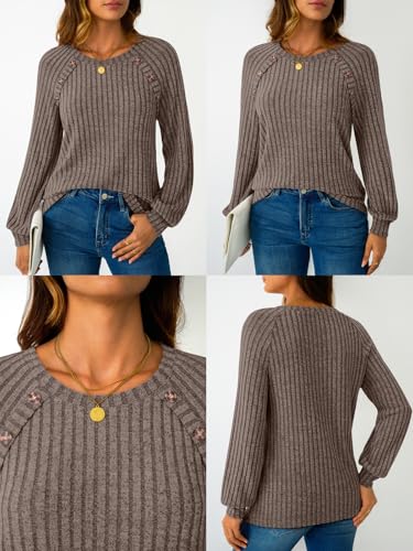 Image of LILLUSORY Womens Tops Long Sleeve Shirts Fall Lightweight Sweaters
