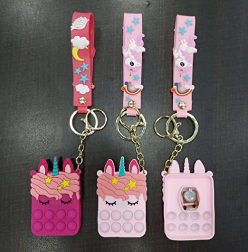 Image of AUGEN Cute Pop It Coin Purse Pouch Keychain For Gifting With Key Ring Anti-Rust (Pack Of 1)