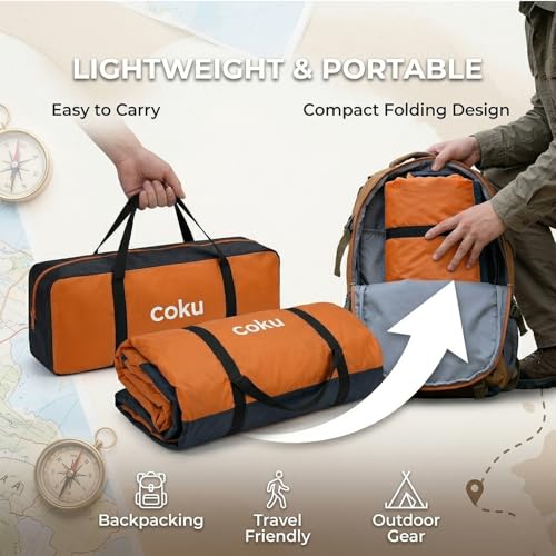 Image of Coku Camping Tent for 4 Persons, Lightweight Backpacking Dome Tent with Mosquito Net, Waterproof Outdoor Tent, Easy Setup for Camping, Hiking, Trekking, Picnic, Travel