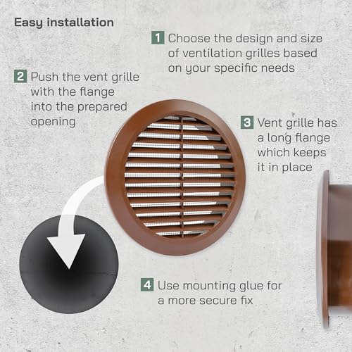 Cache d'aération rond marron 150mm Vent Systems en lot de 5 pour VMC - 5