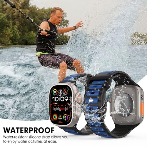 MoKo-Sport-Bands-Compatible-with-Apple-Watch-Ultra-2Ultra-Band-Apple-Watch-Bands-for-Men-Women-49mm-45mm-44mm-42mmSilicone-Replacement-Strap-for-iWatch-Series-9-8-7-6-5-4-SE-Ultra-2-1-BlueBlack 51p66hg4hgL