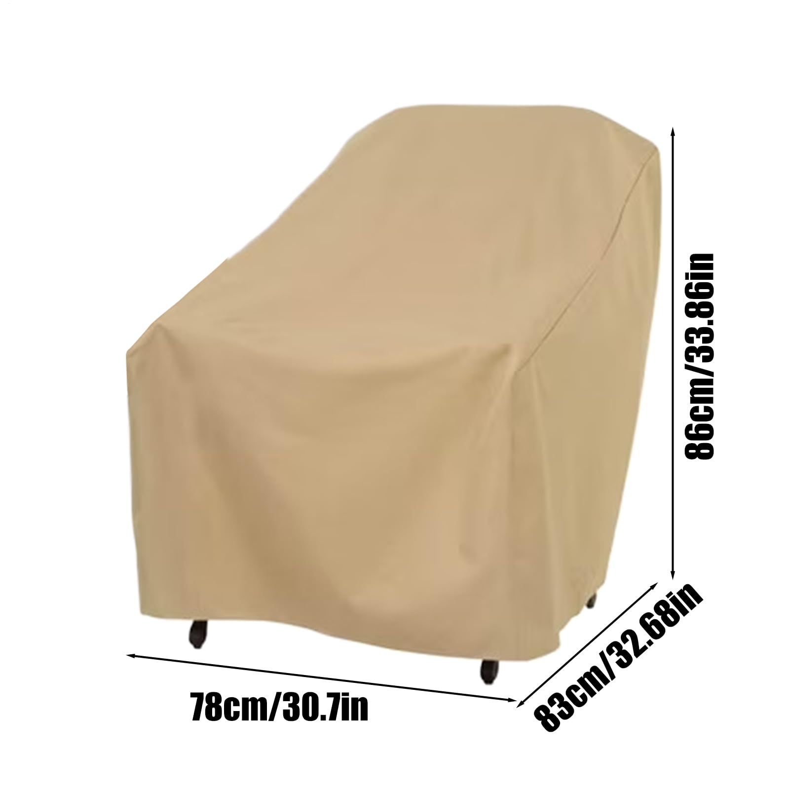 Coprisedia da esterno per patio, impermeabile, antipolvere, antivento, tessuto in poliestere 210D, regolabile, vestibilità sicura, , casa, hotel, balcone, 81 x 80 x 80 cm, beige, 2 pezzi