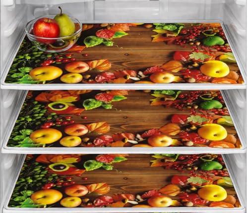 Image of THE LION'S SHARE Multipurpose Refrigerator Sheet | Drawer Mat | Water Proof PVC Material | Fridge Mats (Multi Colour -Pack of 03) -TLS-04