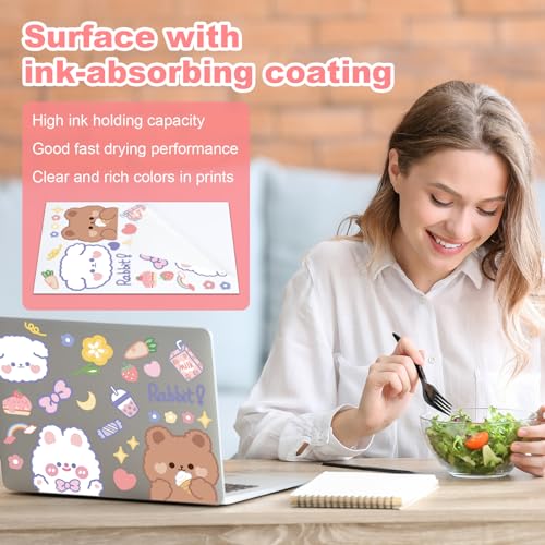 20er Pack A4 Sticker Papier zum Bedrucken - Wasserfeste Vinyl Selbstklebefolie in Weiß für Inkjet & Laserdrucker, Druckerpapier Selbstklebend, Druckerpapier für Etiketten & Sticker