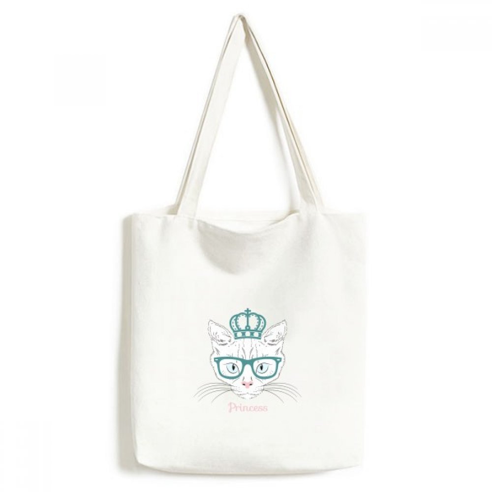 Sac de toile chat blanc princesse le grand sac cabas résistant pour vos cours