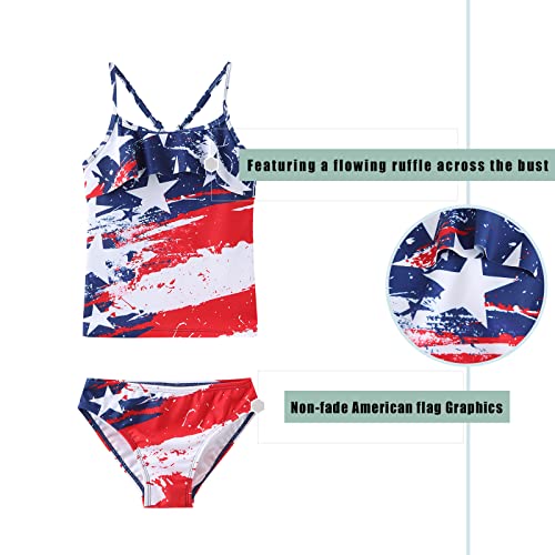 Image of Girls Two Piece Swimsuits Tankini Bathing Suit for Kids Hawaiian Swimwear Set 3-16 Years