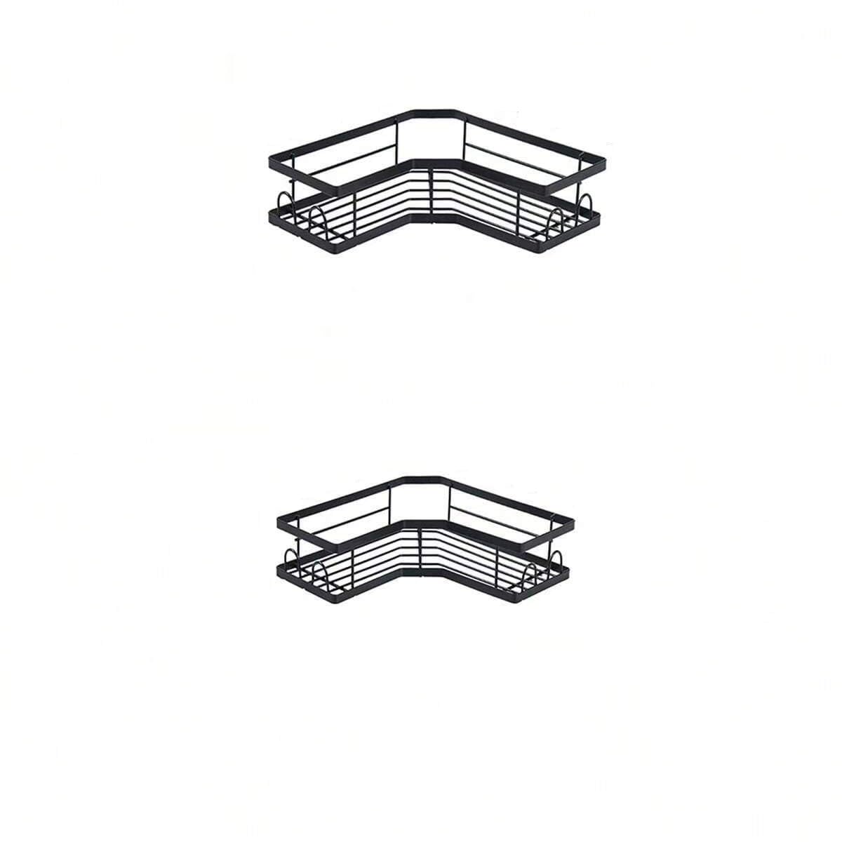 hower Caddy Corner 2-Pack Adhesive Rustproof Stainless Steel Shower Shelves with Soap Holder No Drilling Shower Organizer Corner