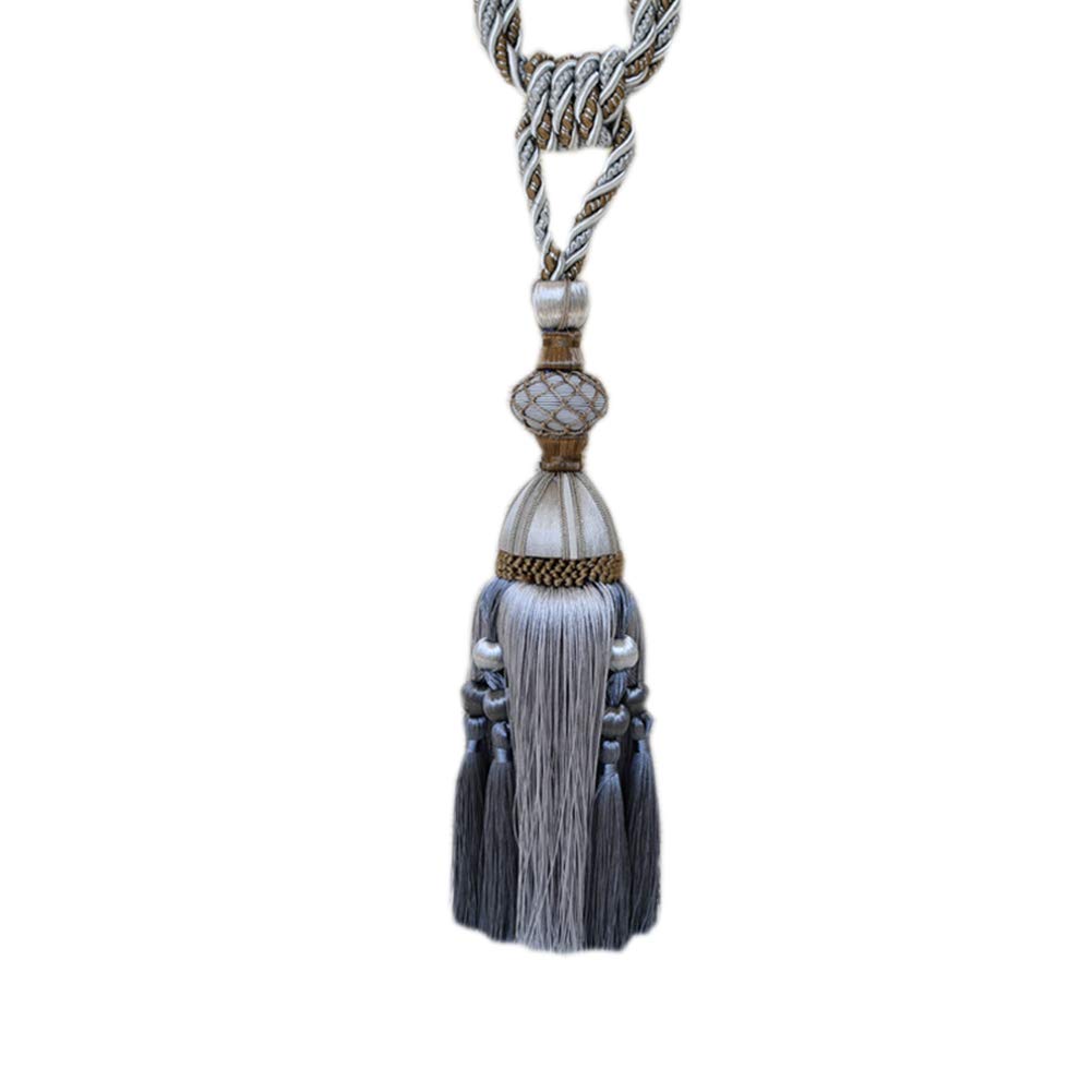 1 Pair Luxurious Tassel Curtain Buckle Living Room & Bedroom Decorative Curtain Rope Tiebacks Tassel Curtain Holdbacks Curtain Tassel Tiebacks (Gray)