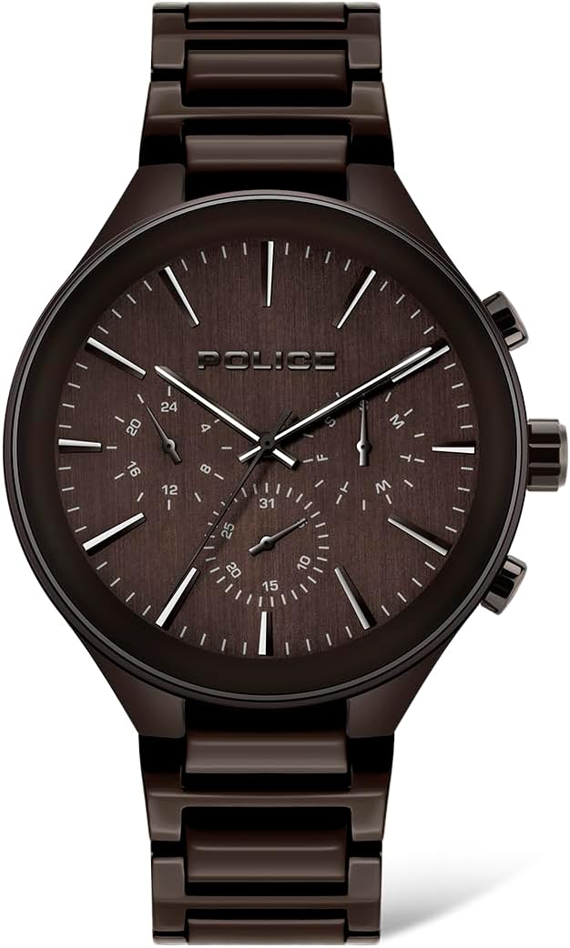 Quartz Multifunction Brown DIAL Metal Strap Watch for Men-NDPL15936JSBN12MW