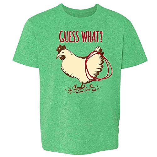 Guess What? Chicken Butt Funny Heather Irish Green S Youth Kids Girl Boy