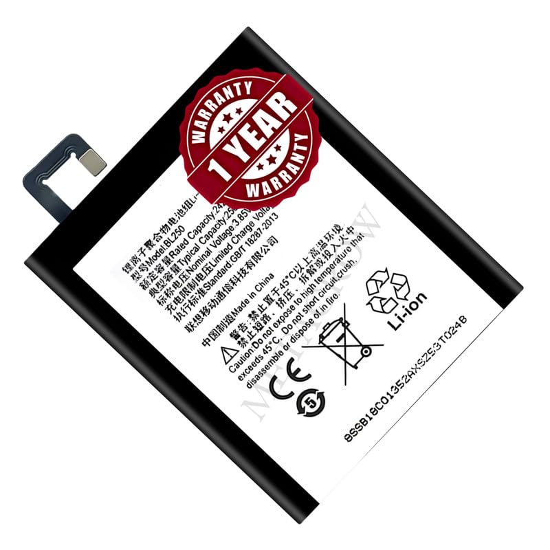 Image of Original BL250 Battery Compatible for Lenovo Vibe S1 (S1a40, S1c50) - (2420mAh) - 1 Year Warranty JK1