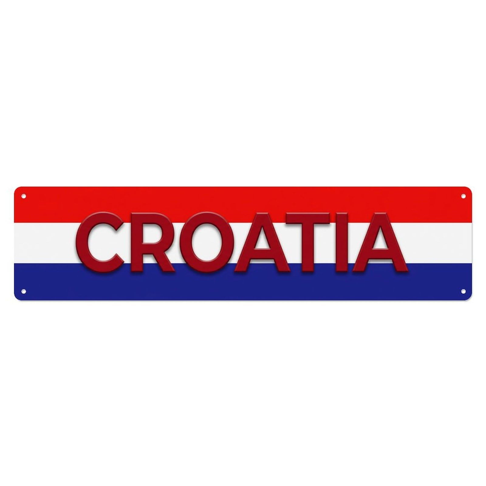 Vintage Croatia Flag Pattern Metal Tin Sign
