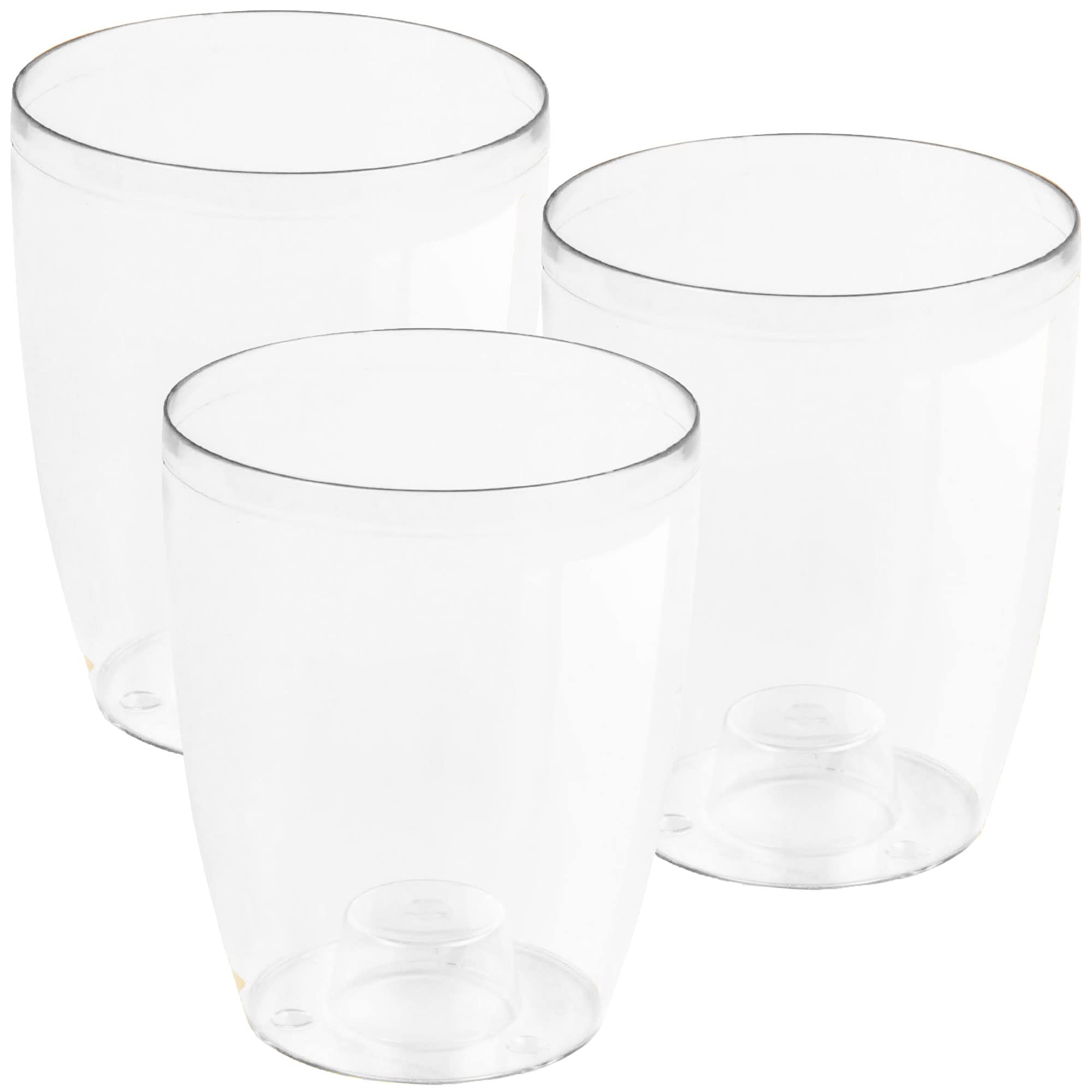 3x Macetero orquídea de plastico Coubi Orchid en color blanco transparente 13,2 (largo) x 13,2 (ancho) x 16 (altura) cm