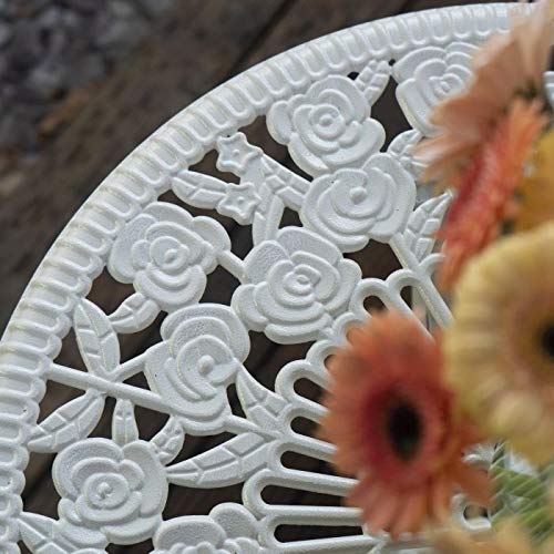 Set De Jardin Lazy Susan London Rose - Table Ronde Et 2 Chaises - Aluminium
