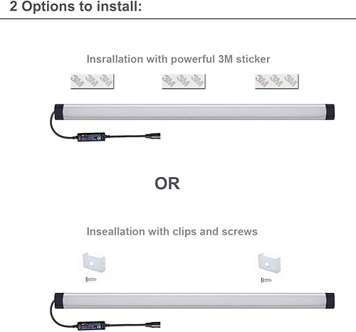 Miniatura 6 de LAIFUNI Iluminación regulable debajo del gabinete, barra de luz LED RGB, lámpara de control remoto RF, luces multicolor debajo de la encimera para
