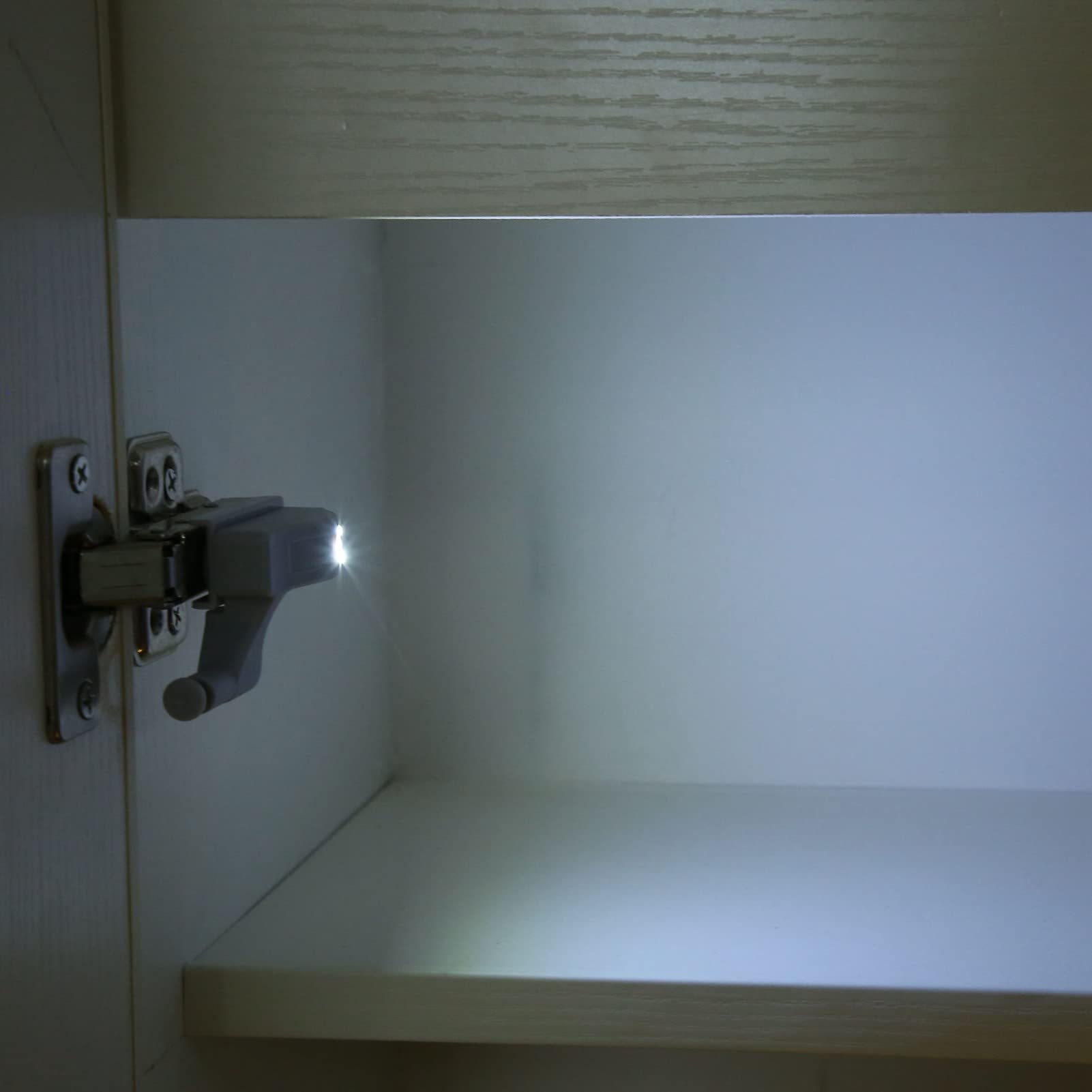 Cupboards Lamp, Light for Hinges Hinge LED Light 10 Sets Inside Cabinet Lights for Wardrobe Cabinet (White Light + Battery)