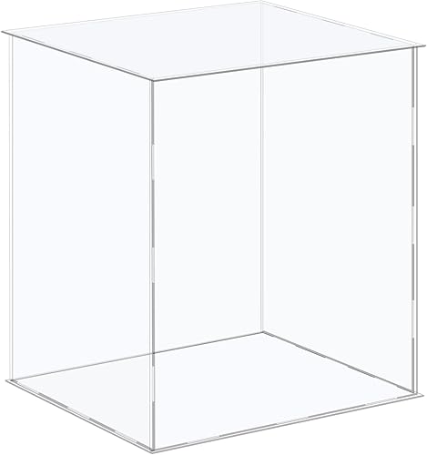 MECCANIXITY Vitrina de acrílico Caja de plástico Caja de almacenamiento de cubo transparente Ensamble escaparate de 14.1 x 12.2 x 16.1 pulgadas para