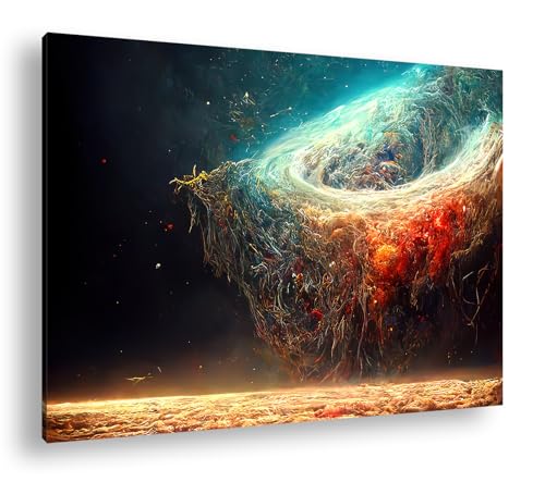 Tourbillon cosmique deyoli Tableau toile XXL 90x60 cm pour salon