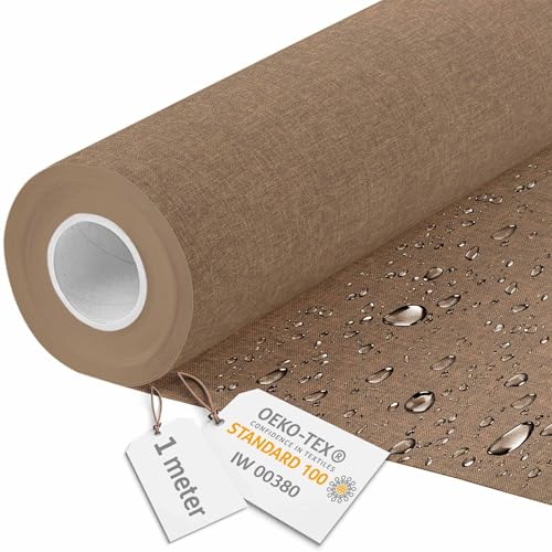DreamRoots Tessuto Impermeabile al metro 160 cm, 220 g/m² 600D, Stoffa a Metro per Cuscini Esterni Cinnamon 1M
