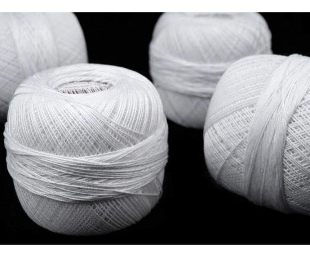 10pc 15 White Cotton Yarn Kordonet Nitarna Czech Rep, Cotton Cord, Crochet and Embroidery Yarns, Knitting, Crochet, Haberdashery