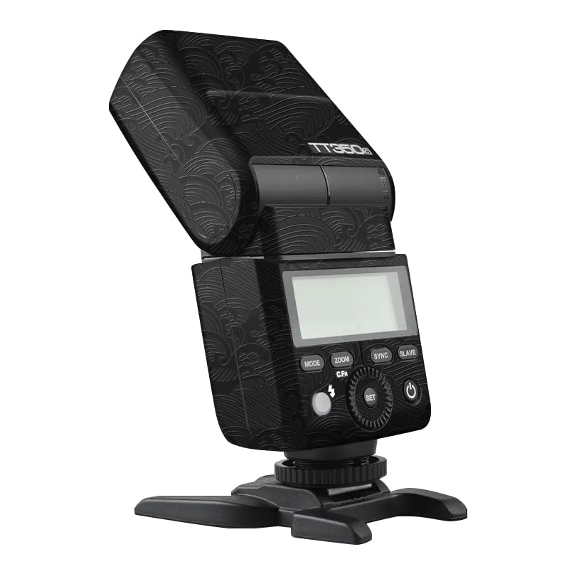 Film protection vinyle anti-rayures vague noir pour flash Godox TT350