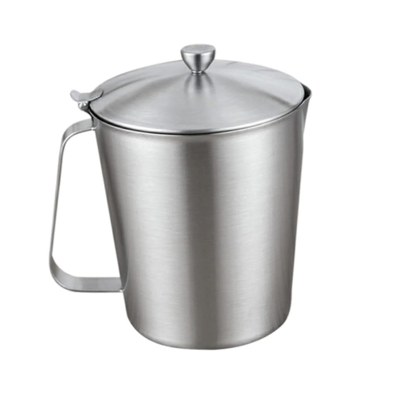 TOYANDONA Messbecher aus Edelstahl 1000 Ml mit Deckel für Präzises Messen und Latte Art Milchkännchen mit Glattem Eleganten Design für Kaffeezubehör und Partys