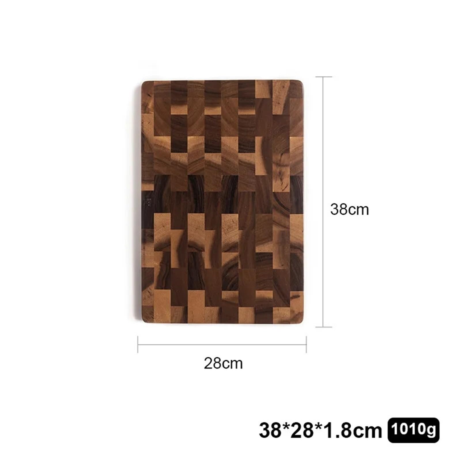 Tabla de cortar de plástico Tabla de cortar doble cara, empalme madera, drenaje, agua y utensilios cocina for restaurantes(38X28X1.8CM)