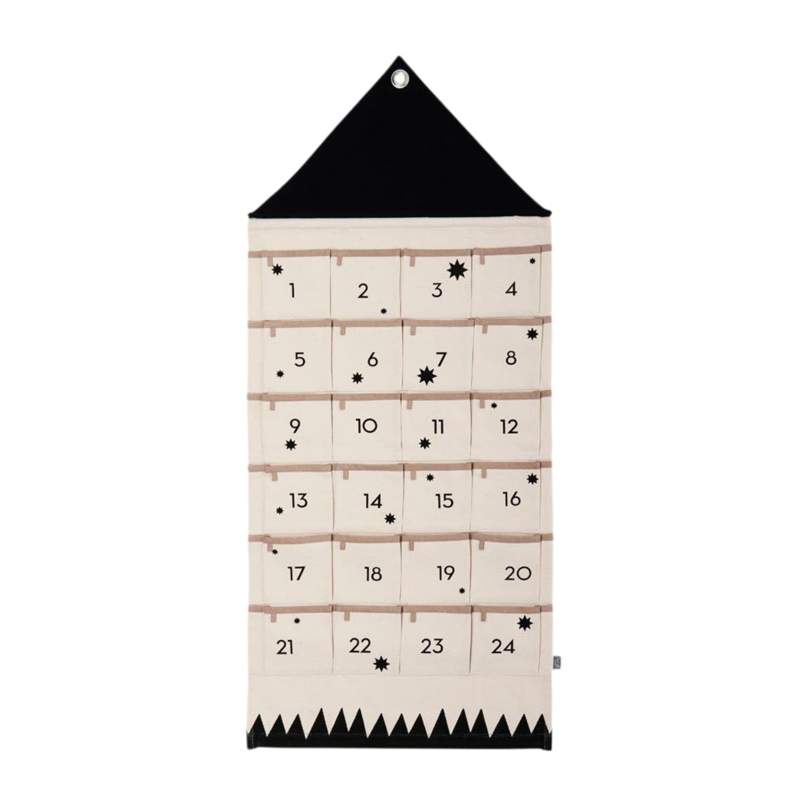 Qianly Adventskalender mit Taschen, 24 Tage Organizer für Wohnheim, Wohnzimmer