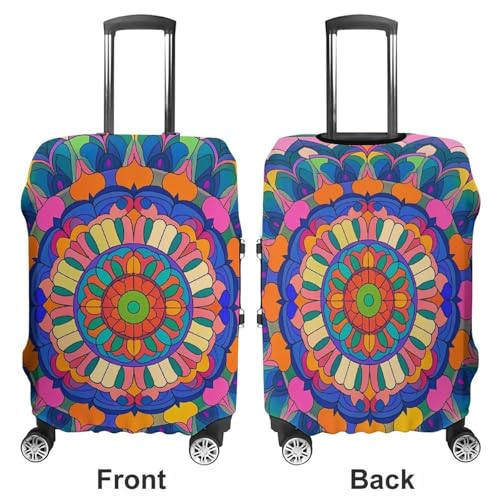 Colorful Mandala Luggage Cover Elastic Suitcase Protector Case Anti-Scratch Washable Baggage Covers Protector For Traveling, Aircraft Consignment S3