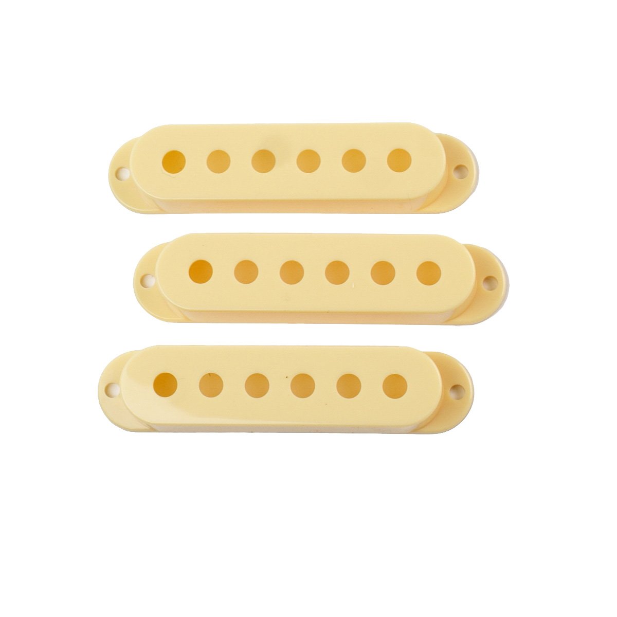 Strat Style Single Coil Guitar Pickup Cover Set, Pole 48, 50 and 52mm /Cream