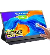 UPERFECT Draagbare Monitor Touchscreen met Batterij, 15.6 Inch Display met 5400mAh Batterij FHD I...