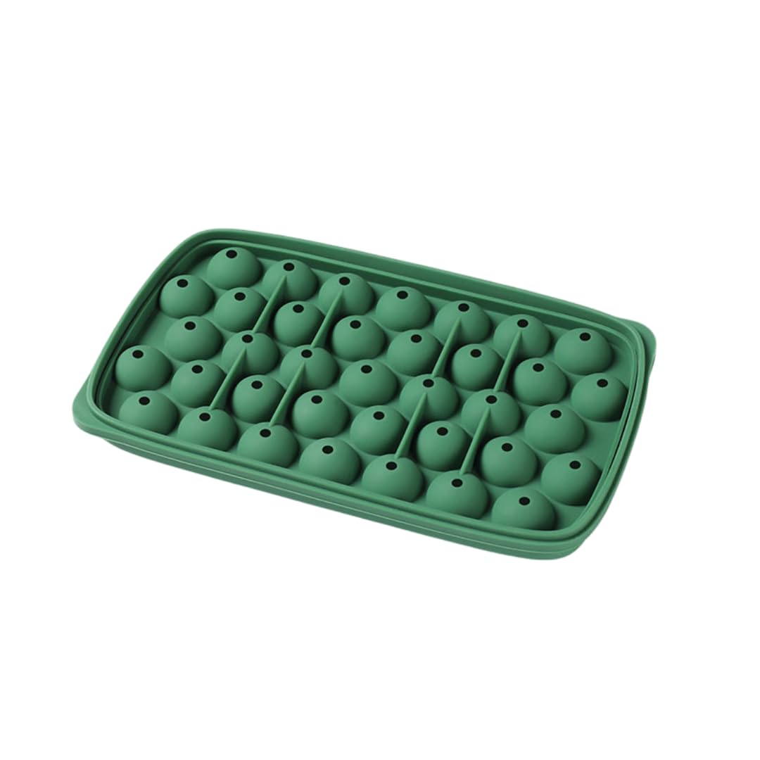 Ice Cube Trays for Freezer Silicone Ice Cube Tray Round Ice Ball Maker, 37 ice Ball Tray Easy-Release Reusable Ice Cube Ball in Organizer Bins or Ice Bucket for Cocktail bar or Iced Coffee Cup-image-38