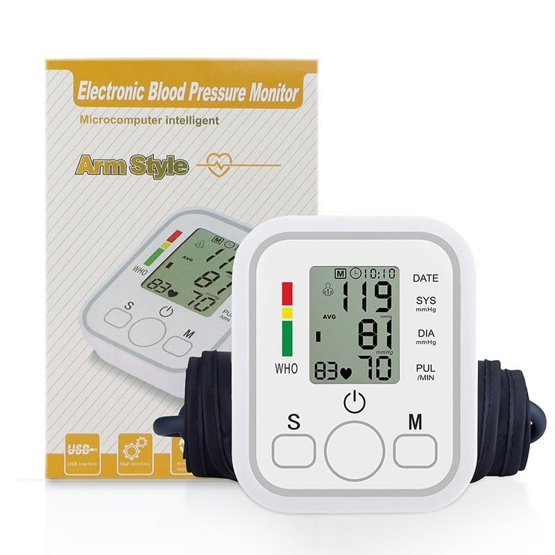 Tobo BP Monitor Fully Automatic Blood Pressure Machine to Check Digital Accurate Level for Home Monitoring Device with Talking Function,Large Display + Cuff Kit (White)-image-22