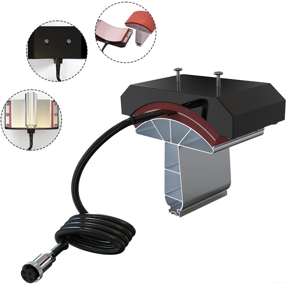 Cap Press Pad Heating Element 110V for Hat Heat Press Machine with 5.5 x 3 Inch Aluminum Iron Silicone Heat Resistant for Transferring Logos Letters and Images on Hat Bill or Forehead(UP)