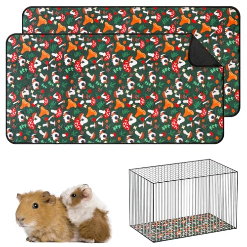2 Pack Guinea Pig Cage Liner Reusable Guinea Pig Mats Washable 120x60cm