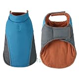Mile High Life | wasserdichte warme Hundejacke | Kleine Hundejacke Einfacher Verschluss | Welpenmantel Reflektierende Streifen für Nachtspaziergang(Blau, XS)