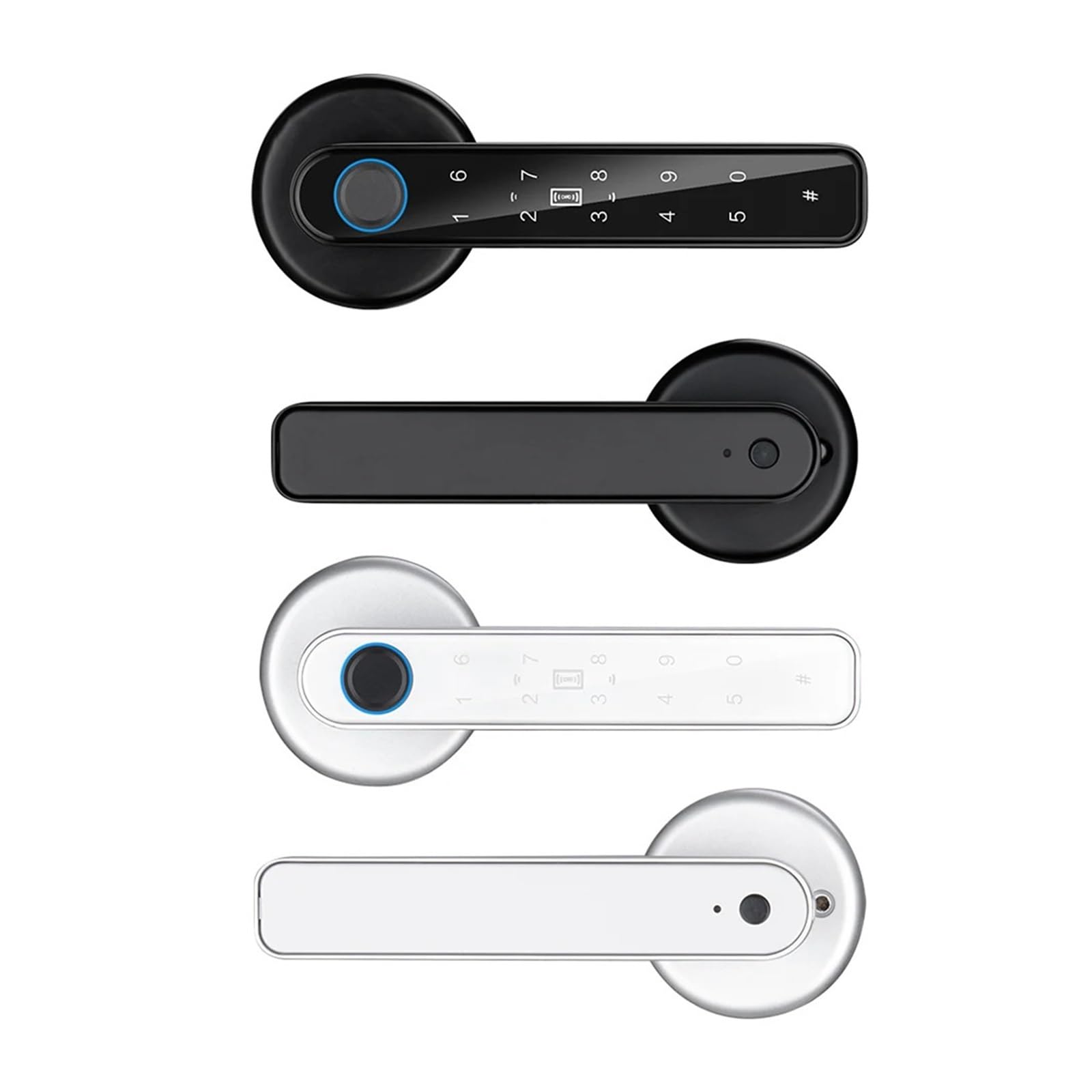 Cerradura de puerta antihuellas dactilares, bloqueo TTLOCK APP Control tipo C carga de emergencia para puertas de 3,5-6,5 cm de grosor