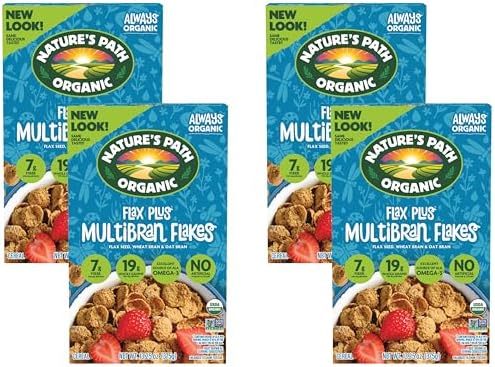 Nature's Path Organic Flax Plus Multibran Flakes Cereal, 13.25 oz, Non-GMO (Pack of 4)