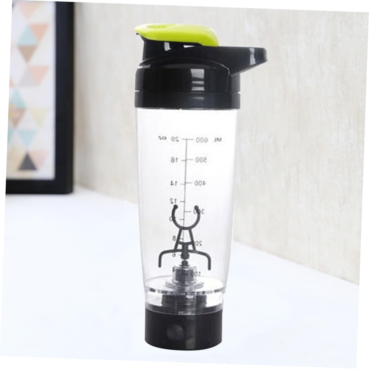 ABOOFAN Batteriebetriebene Protein Shaker Flasche Tornado Mix Flasche 600 Ml Pp Material Tragbar Grün