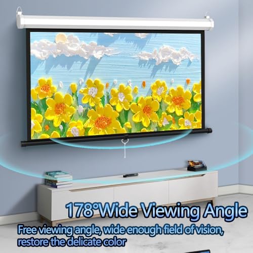Pantalla manual para proyector portátil 72 pulgadas 16:9 miniatura 5
